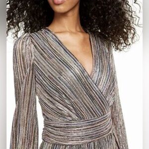 Julia Jordan Shimmering Multi/color Long Sleeve Metallic Dress (12)